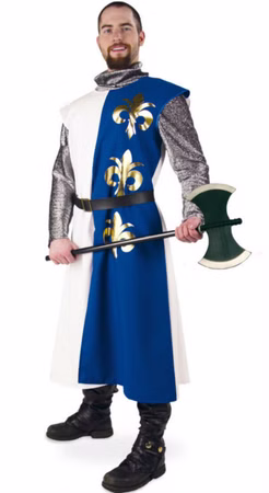 Ritter Kostüm Herren blau/weiß Mittelalter Musketier Chevalier Fasching Karneval