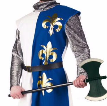Ritter Kostüm Herren blau/weiß Mittelalter Musketier Chevalier Fasching Karneval
