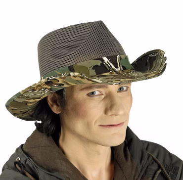 Cowboyhut Westernhut Military Hut Tarnfarben Camouflage Army Karneval Fasching