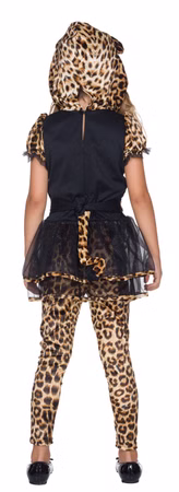 Katze Leopard Kleid Leggins Tierkostüm Zootiere Gr. 116-152 Karneval Fasching