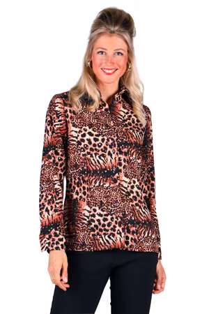 Kostüm Bluse Tiger Pailletten Dschungel Zoo Animal Tigerqueen Karneval Fasching