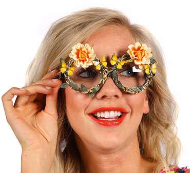 Brille Flower Blumen Fee Hippie Blüten Frühlingswiese Festival Karneval Fasching