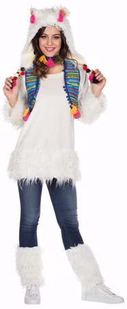 Lama Kostüm Damen Herren Alpaka Tier Zootier Peru Plüschkostüm Karneval Fasching