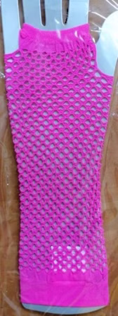 lange Netzhandschuhe pink Kostüm Handschuhe Festival Karneval Fasching