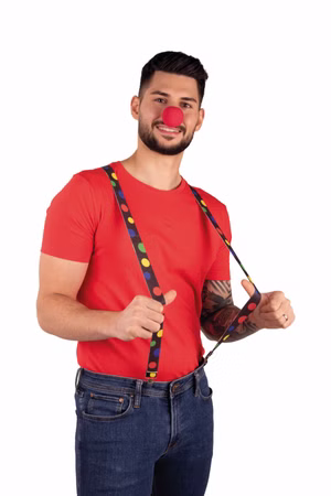 Clown Hosenträger und Schaumstoffnase Clownkostüm Karneval Fasching Zirkus