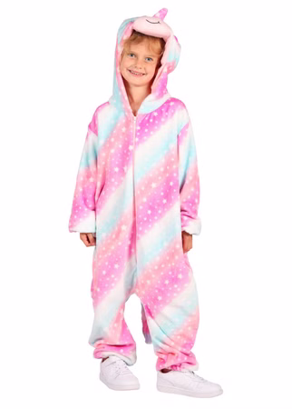 Einhorn Kostüm Kinder Plüsch Unicorn Overall Märchen Karneval Fasching