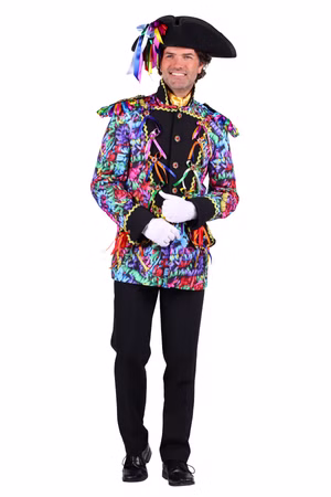 bunter Frack Damen Herren Konfetti Luftschlange Jacke Karneval Fasching Kostüm