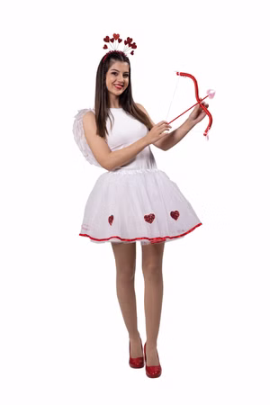 Tüllrock Amor Petticoat Love Liebe Rock mit Herzen Kostüm Karneval Fasching JGA