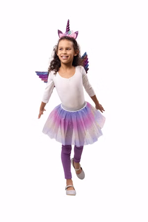 Einhorn Set Mädchen Tutu mit Haarreif und Flügeln 3tlg. Kinder Karneval Fasching