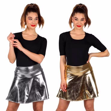 Metallic Rock Damen gold oder silber glänzend S-XL Disko Kostüm Karneval Party