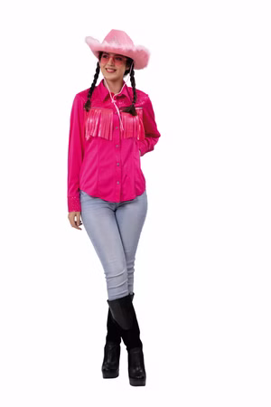 Westernhemd Damen pink Line Dance Kostüm Cowboy Hemd Gr.34-42 Karneval Fasching