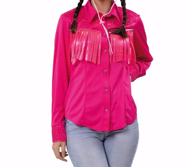 Westernhemd Damen pink Line Dance Kostüm Cowboy Hemd Gr.34-42 Karneval Fasching
