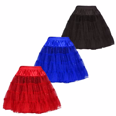 Glitzerrock Glitzer Tüllrock Petticoat Tutu Karneval Fasching Kostüm