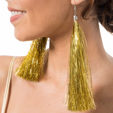 Festival Tinsel Earrings Glitter Ohrringe Fransenohrringe Party Karneval Motto