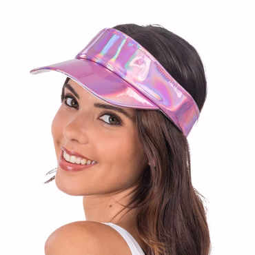 Sonnencap metallic gold silber pink Festival Sonnenblende 80er Film Karneval