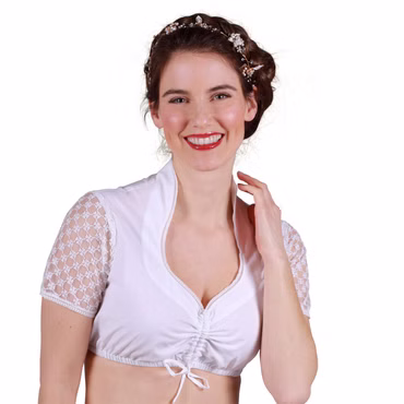Dirndl Bluse Damen Trachtenbluse Halbarm Gr.36-48 Bierfest Oktober Fasching 