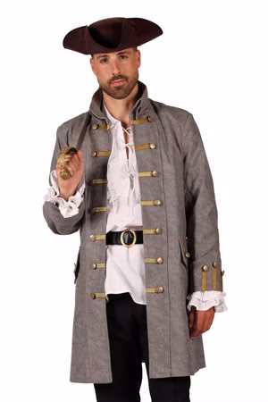 Pirat Damen Herren Kostüm Piratenjacke Mantel Gehrock Kostüm Halloween Karneval