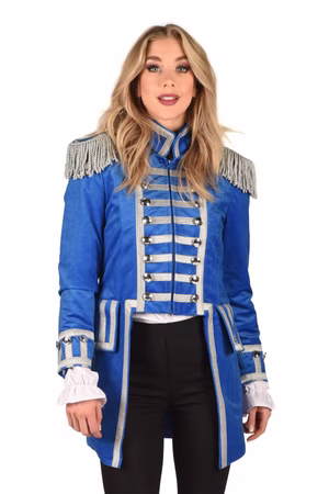 Garde Jacke Uniform Damen Herren Zirkus Pirat blau/silber Karneval Fasching