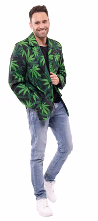 Hanf Jacke Jackett Cannabis Kostüm Herren Verkleidung Karneval Fasching