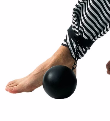 Sträflingskugel Sträfling Knacki Prisoner Karneval Junggesellenabschied Fasching