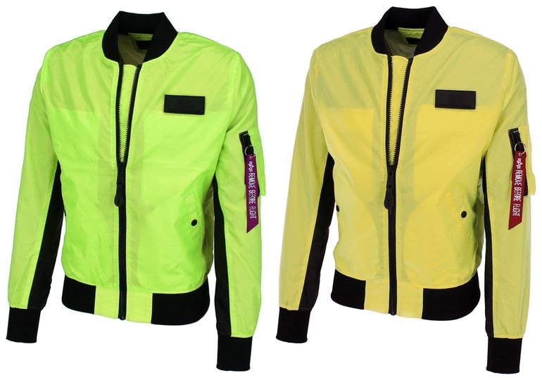 neon green bomber jacket