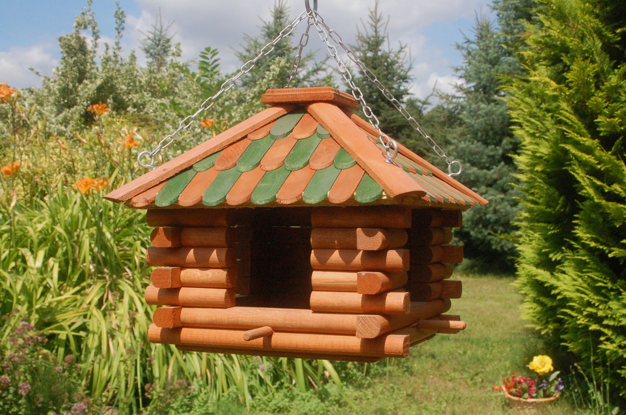Vogelhaus zum aufhängen grün V13g | Gartendeko Online Shop