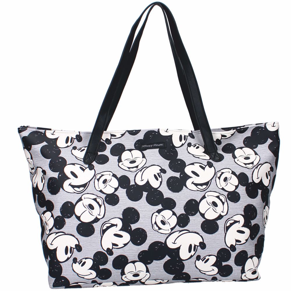 Große Damen Shopping Bag Tasche, Kunstleder, Disney Mickey Mouse