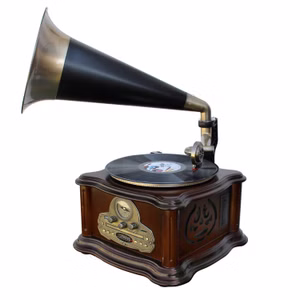 Soundmaster NR917 Retro Grammophon mit Plattenspieler (33/45/78 UpM), CD, Kassette, USB, Bluetooth, SD, Encoding – Digitalisieren von Schallplatten & Kassetten – Naturholzgehäuse