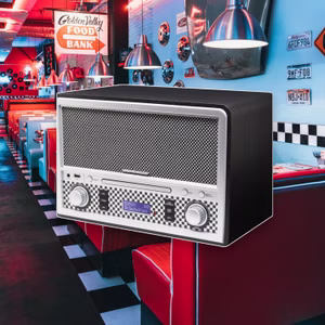 Soundmaster HighLine NR955SW Retro Kompaktanlage CD-Player Digitalradio DAB+ UKW USB AUX Bluetooth