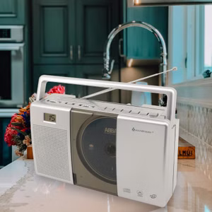 Soundmaster RCD1185 tragbares Radio mit CD-Player Hörbuchfunktion Kofferradio Küchenradio