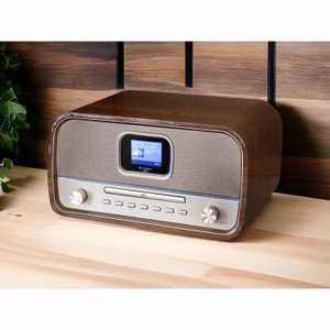 Soundmaster HighLine DAB970BR1 Retro Kompaktanlage Stereo HiFi-Anlage DAB+ UKW CD-Player MP3 USB Bluetooth Streaming Farbdisplay