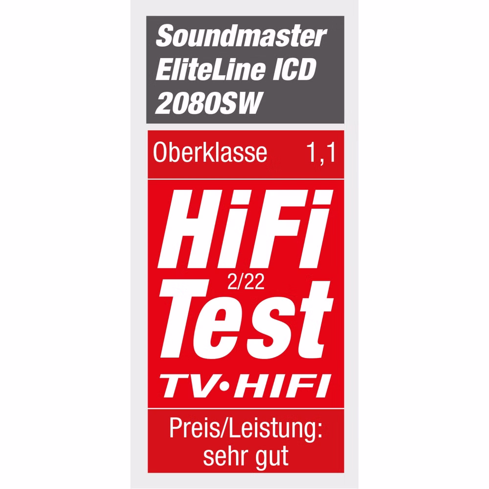 Soundmaster EliteLine ICD2080SW Internetradio Kompaktanlage CD-Player WLAN Bluetooth DAB+ UKW-Radio Spotify-Connect Undok App-Steuerung