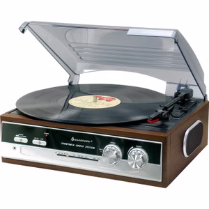 Soundmaster PL186H Plattenspieler Radio eingebaute Lautsprecher Kopfhörerbuchse Retro Nostalgie