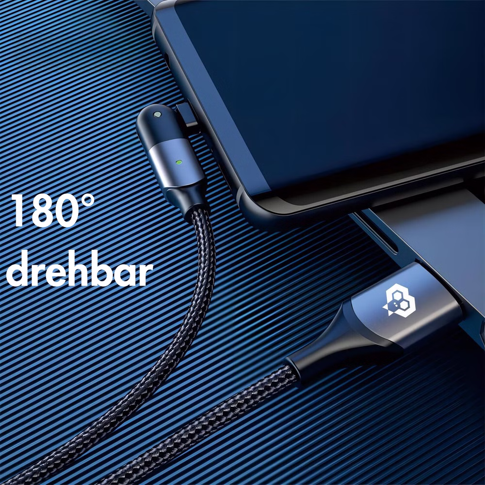 MonkeyTEC USB-C auf Lightning Schnelladekabel mit Datenübertragung für Apple Iphone 180° Rotation