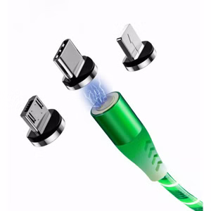 MonkeyTEC 3 in 1 Magnetisches Ladekabel leuchtend mit Schnelladefunktion und Datenübertragung für iPhone/MicroUSB/USB-C