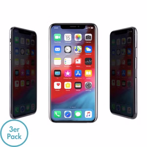 MonkeyTEC 3er-Set Blickschutzfolie 9H Sichtschutz Privatsphäre schützen Apple iPhone