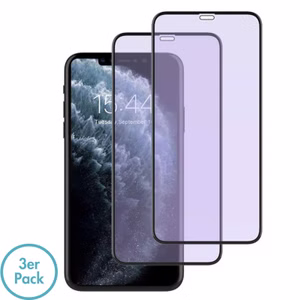 MonkeyTEC 3er-Set Displayschutzfolie 9H Augenschutz Anti-Blaulicht für empfindliche beanspruchte Augen Apple iPhone