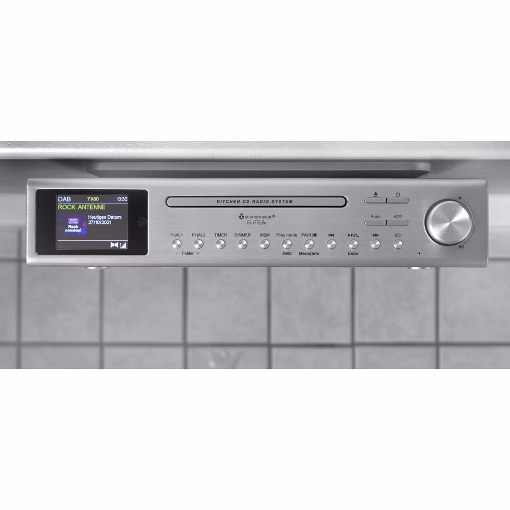 Soundmaster EliteLine UR2180SI Küchenradio Unterbauradio CD-Player DAB+ UKW-Radio USB Bluetooth LED-Arbeitsplatzbeleuchtung