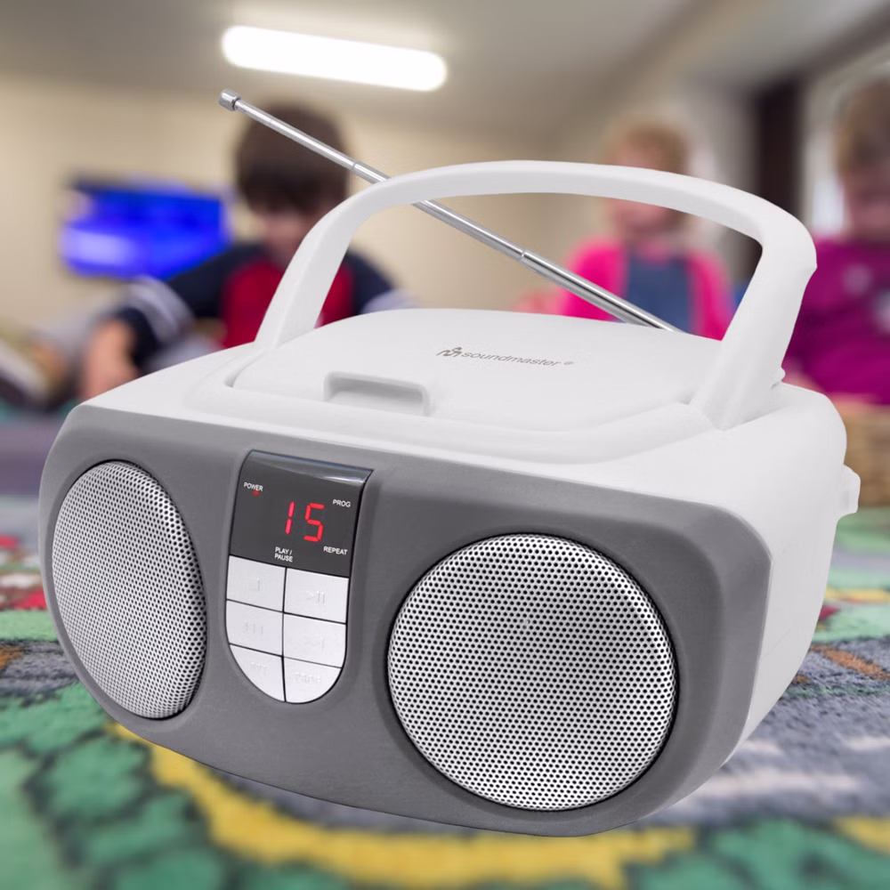 Soundmaster SCD1400 tragbarers Radio mit CD-Player AUX-Anschluss Kinderradio Seniorenradio
