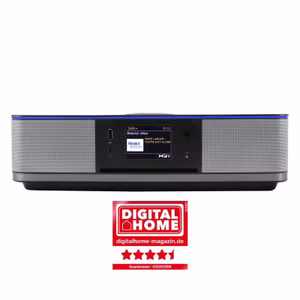 soundmaster Icd2023sw internetradio frontal seitlich soundmaster Icd2023sw internetradio bild von vorne leicht seitlich mit led licht leiste