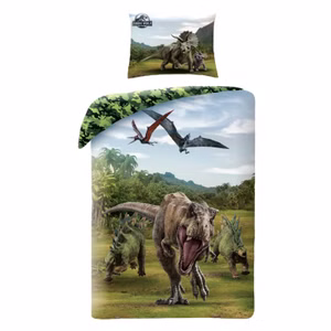 Jurassic World Bettwäsche Set 140x200 + 70x90 cm 100% Baumwolle Bio zertifiziert JW-21BL