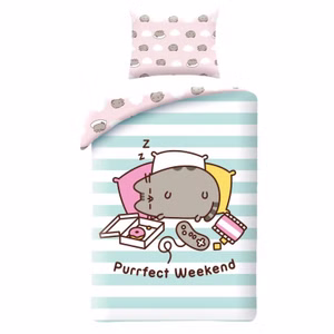 Pusheen Bettwäsche Set 140x200 + 70x90 cm 100% Baumwolle Bio zertifiziert PUS-2755BL