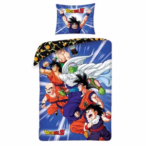 Dragonball Z Bettwäsche Set 140x200 + 70x90 cm 100% Baumwolle Bio zertifiziert DB-1103BL