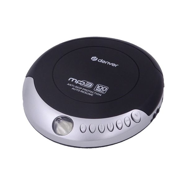 DENVER DMP-391 – Tragbarer CD-/MP3-Player mit Anti-Schock & Bass Boost + Kopfhörer