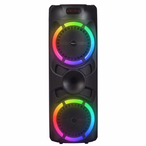 DENVER BPS-459 – Karaoke Bluetooth-Partylautsprecher mit LED-Lichteffekten und Funk Mikrofon, 400W (40 RMS)