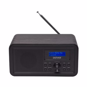 DENVER DAB-30B – Kompaktes DAB+ Radio mit Bluetooth, Backlit-Display & Weckfunktion, Holzgehäuse, schwarz