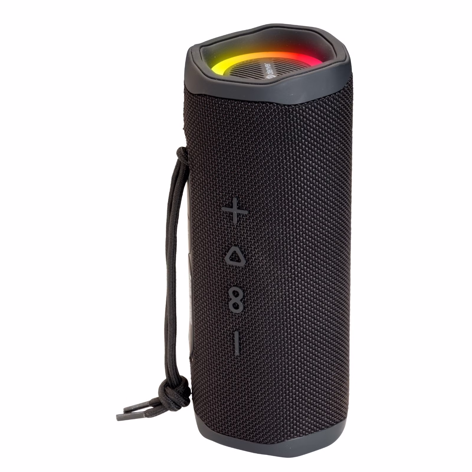 DENVER BTV-223B Kabelloser TWS Bluetooth-Lautsprecher mit LED Lichteffekten und Power für Outdoor & Party, wasserfest IPX5, 200W/20W RMS