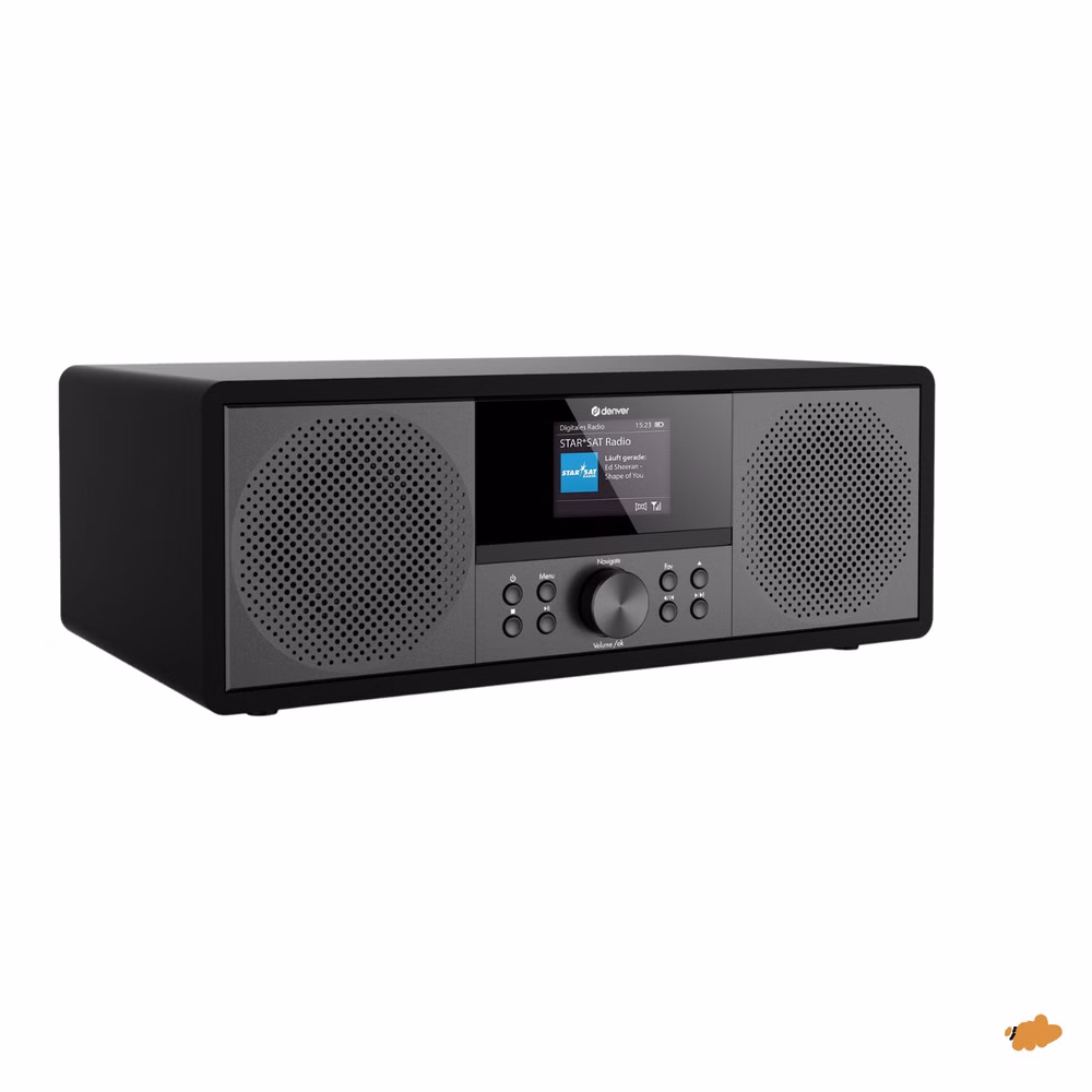 DENVER MIR-270 B – Elegantes Internetradio Musiksystem mit DAB+, CD, Bluetooth, Equalizer, Wecker & Farbdisplay