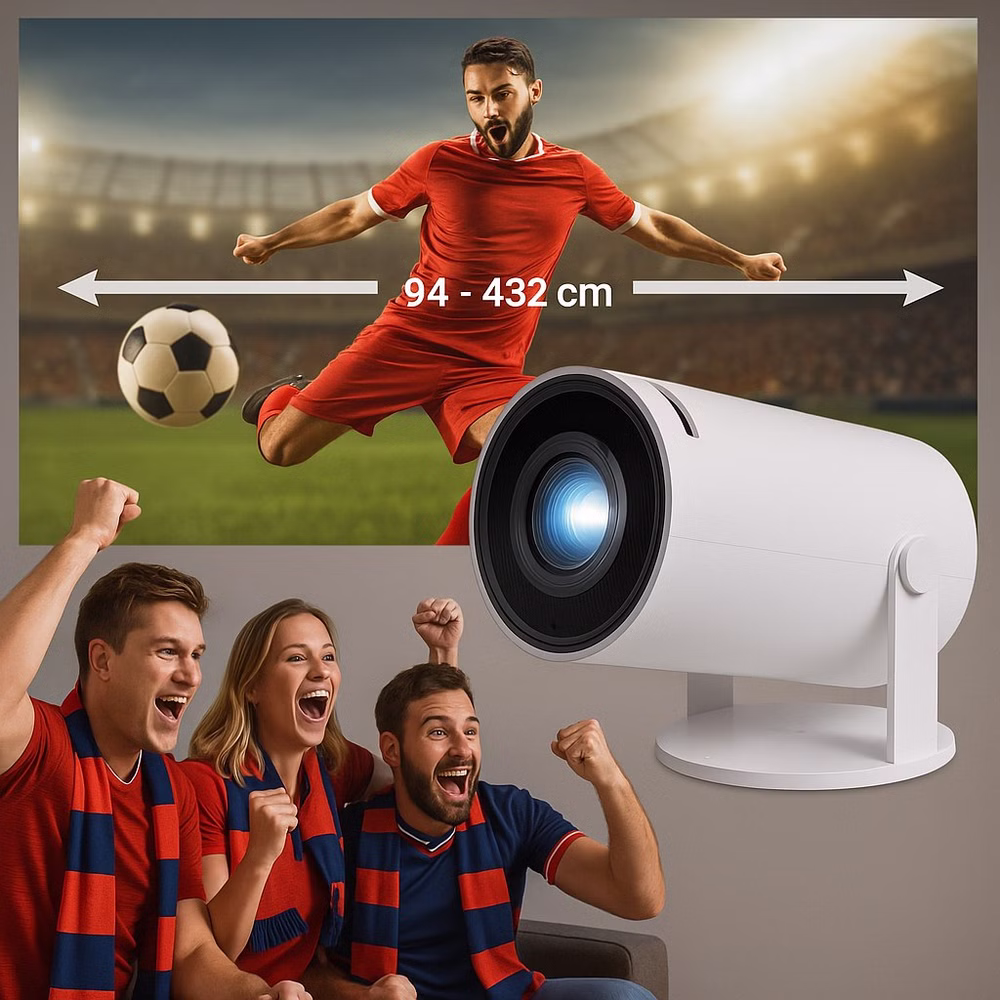 Denver PR-2500 Full HD Beamer Projektor bis 170", 175 ANSI, 2500:1 Kontrast, Bluetooth 5.0, HDMI, USB, 180° Drehkopf, Keystone Korrektur, Fernbedienung