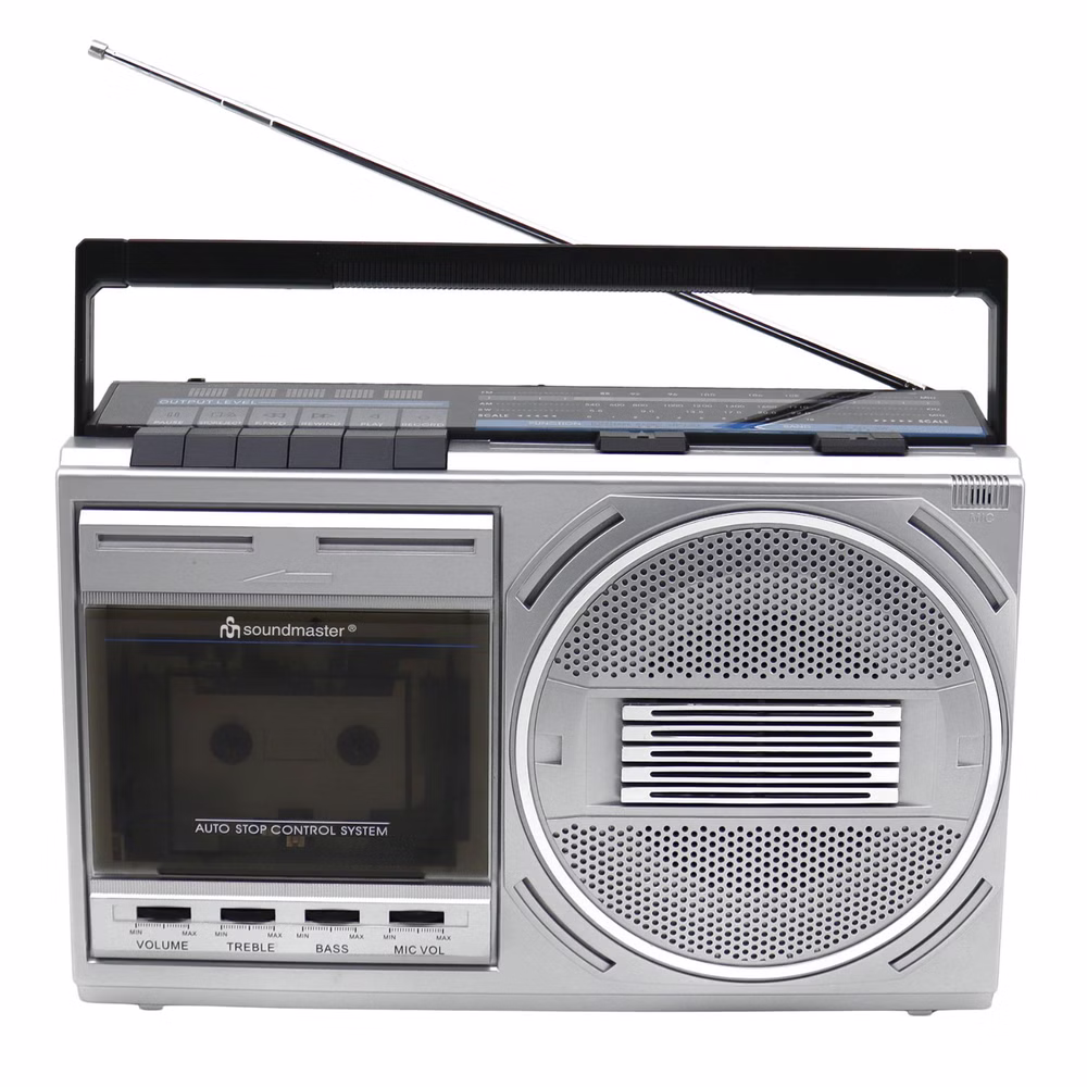 Soundmaster RR20SI Retro Radiokassettenrekorder mit Bluetooth & USB-MP3 Wiedergabe